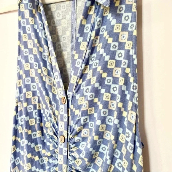 New Free People Shayla Halter Jumpsuit One Piece Wide Leg Button Down - Picture 8 of 13